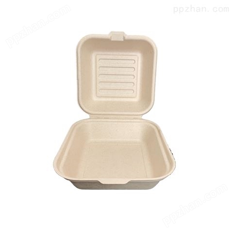 沃森6寸汉堡盒环保甘蔗浆打包餐盒降解餐具